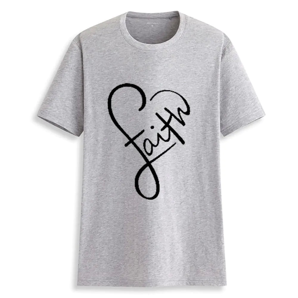 Women's Cross Faith T-Shirt, - Soft Cotton Christian Tee (Summer Short Sleeve)