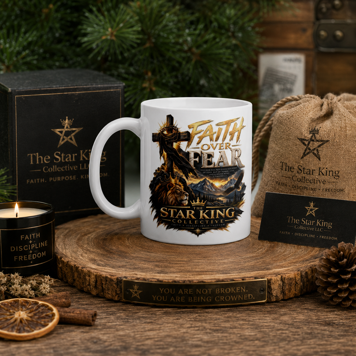 Faith Over Fear™ Scripture Mug | 2 Timothy 1:7 | The Star King Collective
