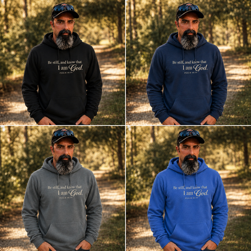 Be Still & Know™ Hooded Long Sleeve Tee | Psalm 46:10 | The Star King Collective