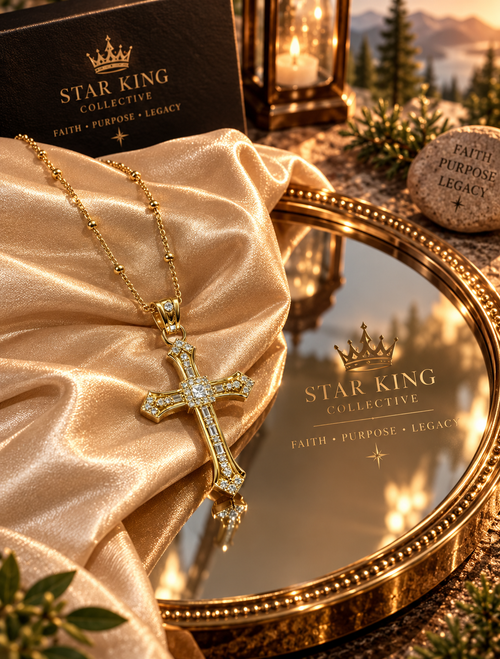 Crowned Faith™ 18K Gold-Plated Sterling Silver Cross Necklace