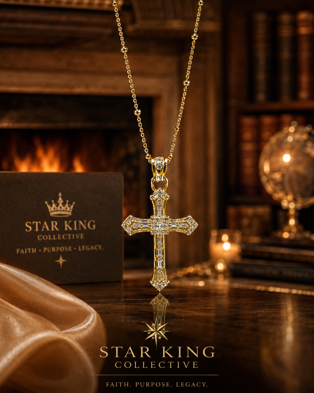 Crowned Faith™ 18K Gold-Plated Sterling Silver Cross Necklace