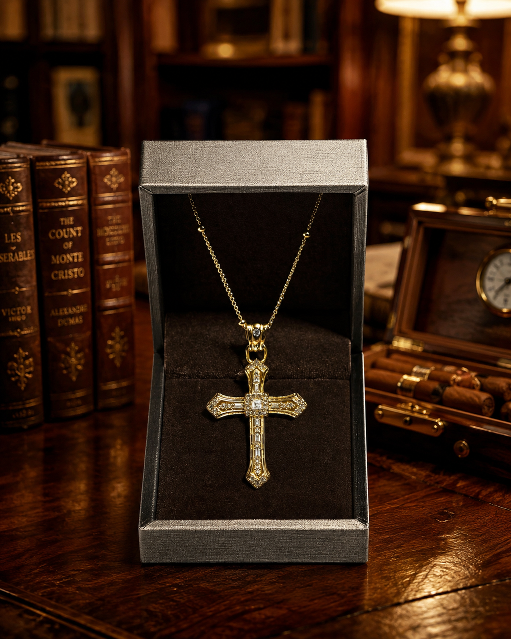 Crowned Faith™ 18K Gold-Plated Sterling Silver Cross Necklace