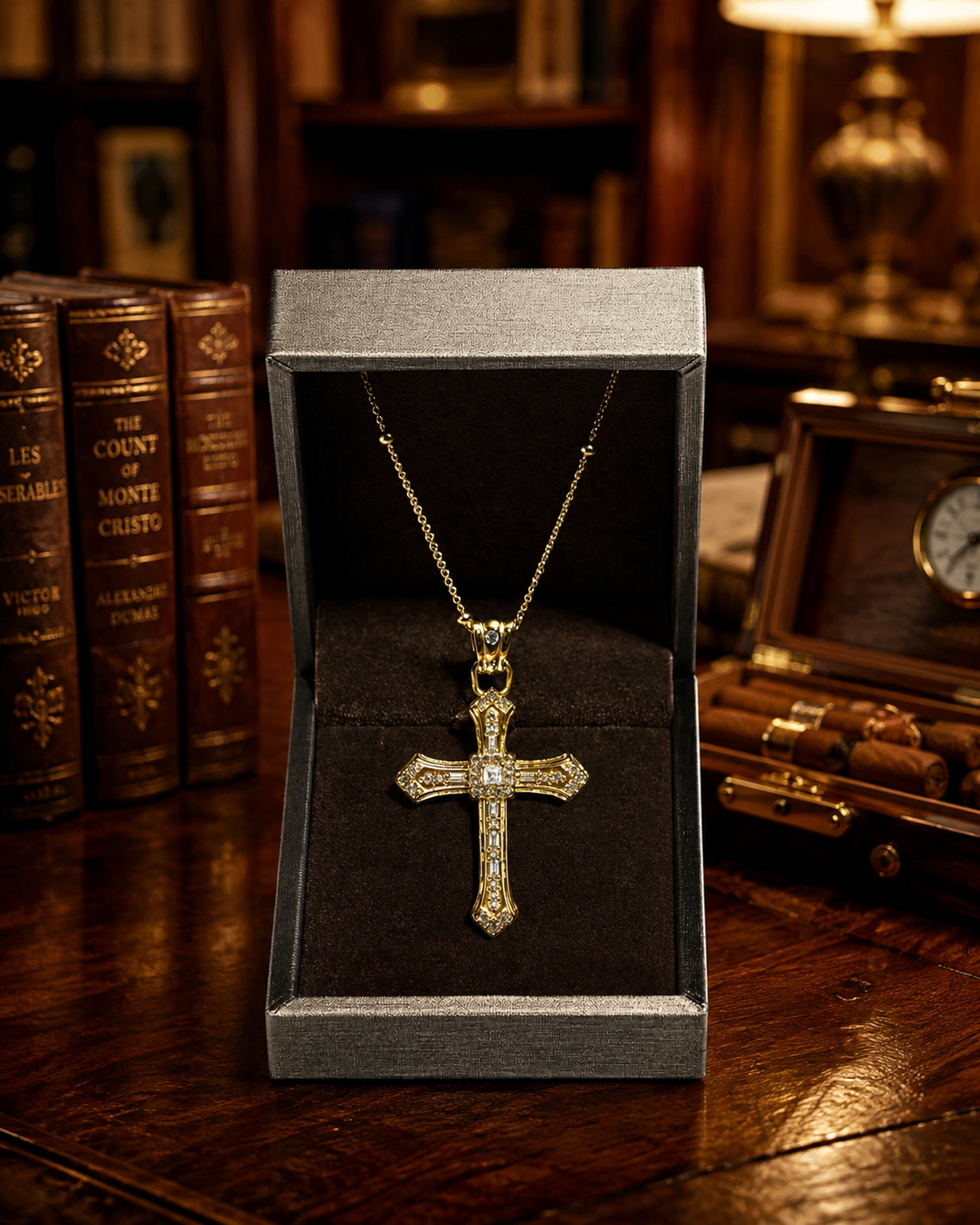 Crowned Faith™ 18K Gold-Plated Sterling Silver Cross Necklace