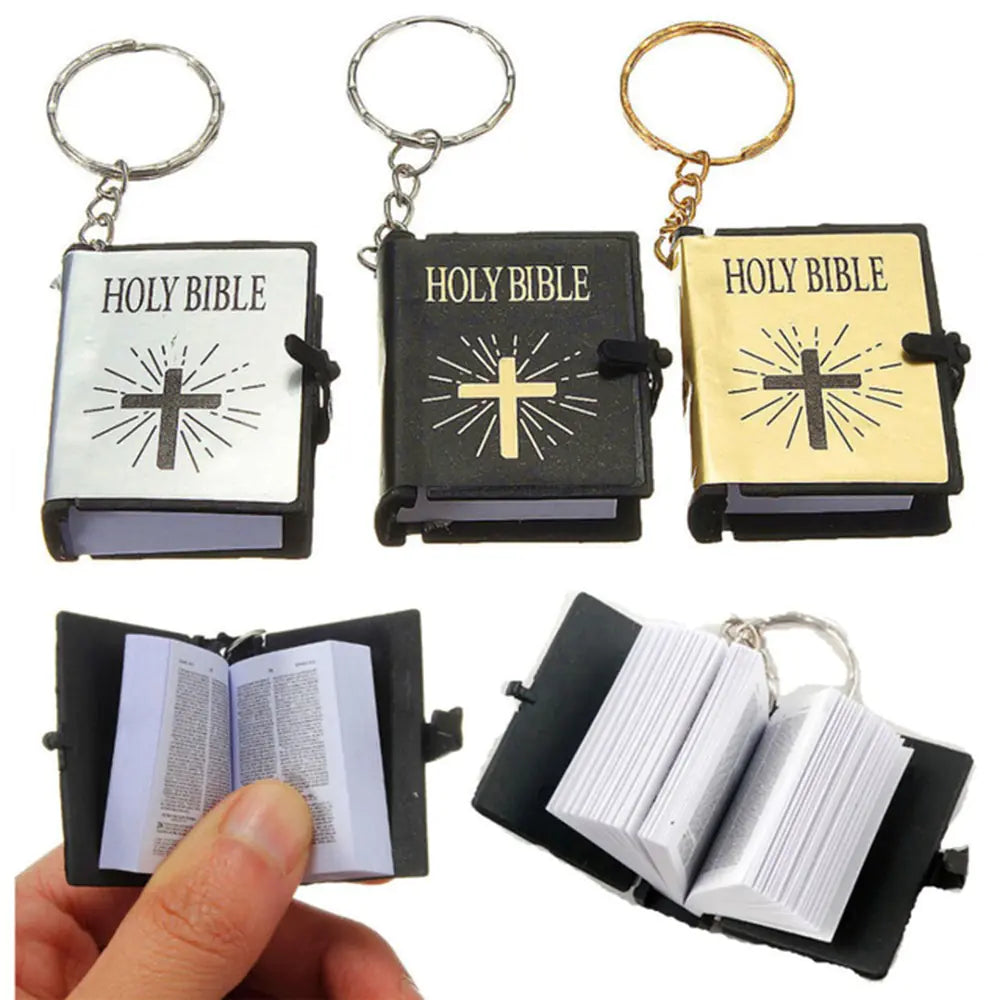 Mini Toy Book Keychain Pendant Bible Flip Book Ornaments