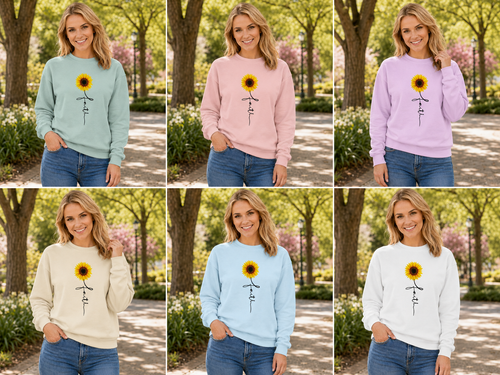 Faith Blooms™ Sunflower Premium Sweatshirt | The Star King Collective