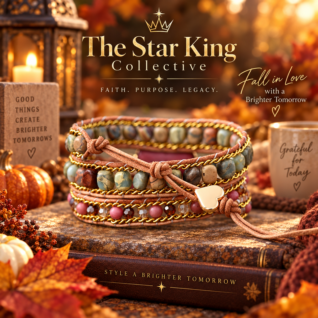 Love Never Fails™ Natural Stone & Crystal Heart Wrap Bracelet