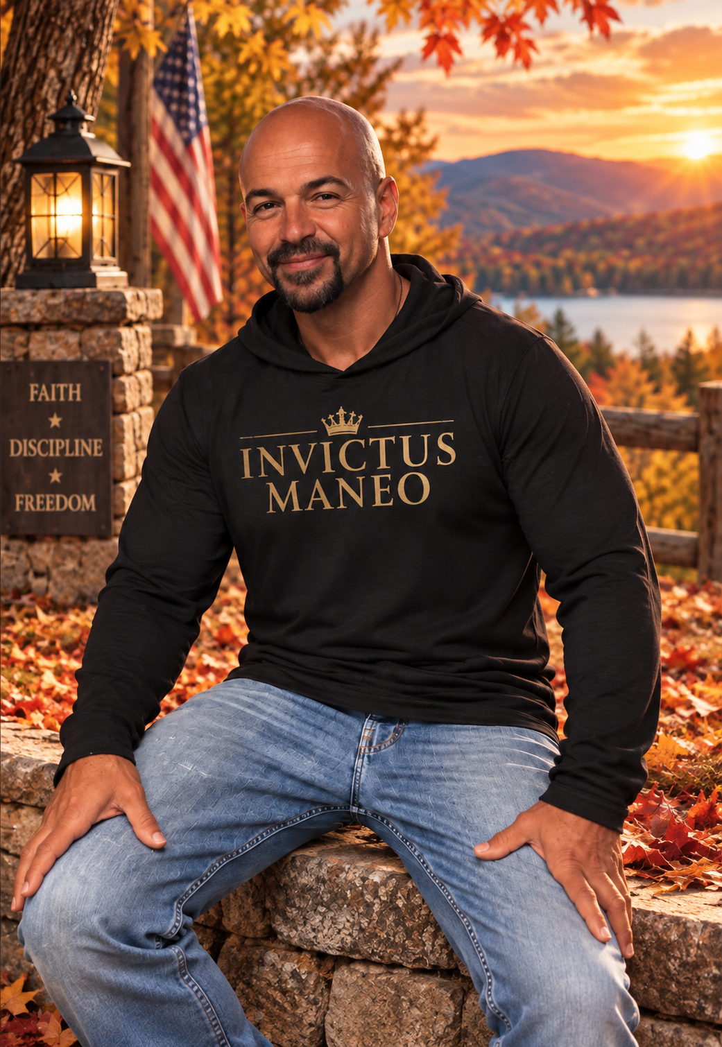 INVICTUS MANEO™ “I Remain Unconquered” Hooded Long-Sleeve Tee | The Star King Collective
