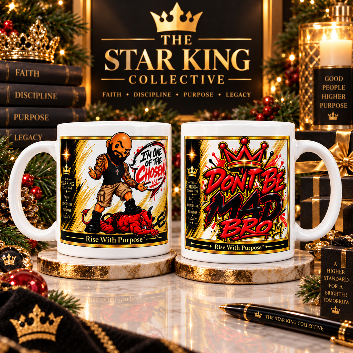 Star King Warrior™ Statement Mug | Bold Red & Black Graphic | The Star King Collective