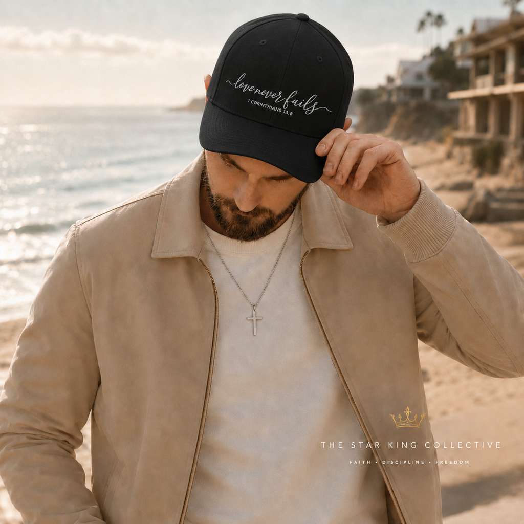 Love Never Fails™ Structured Camo Cap – 1 Corinthians 13:8