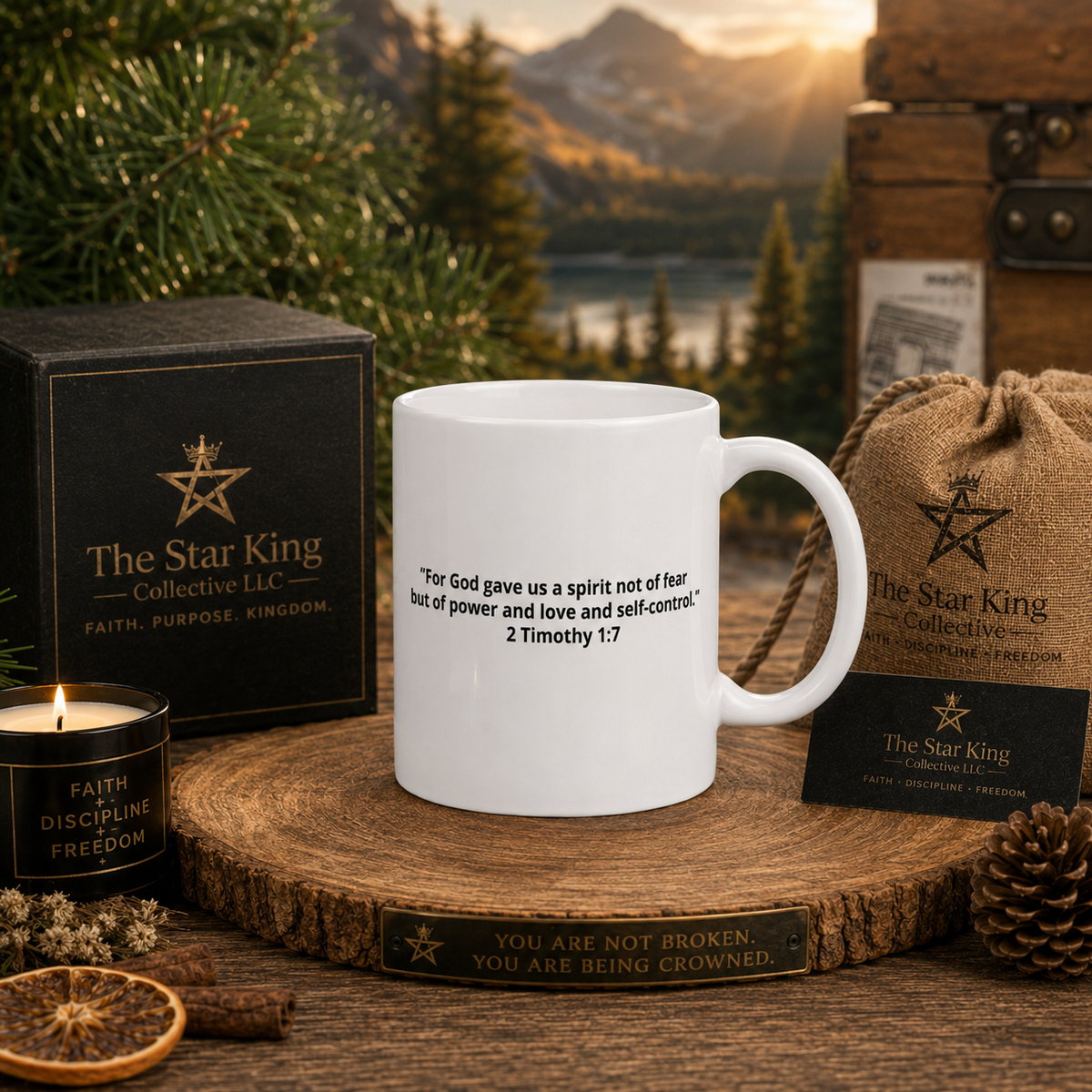 Faith Over Fear™ Scripture Mug | 2 Timothy 1:7 | The Star King Collective