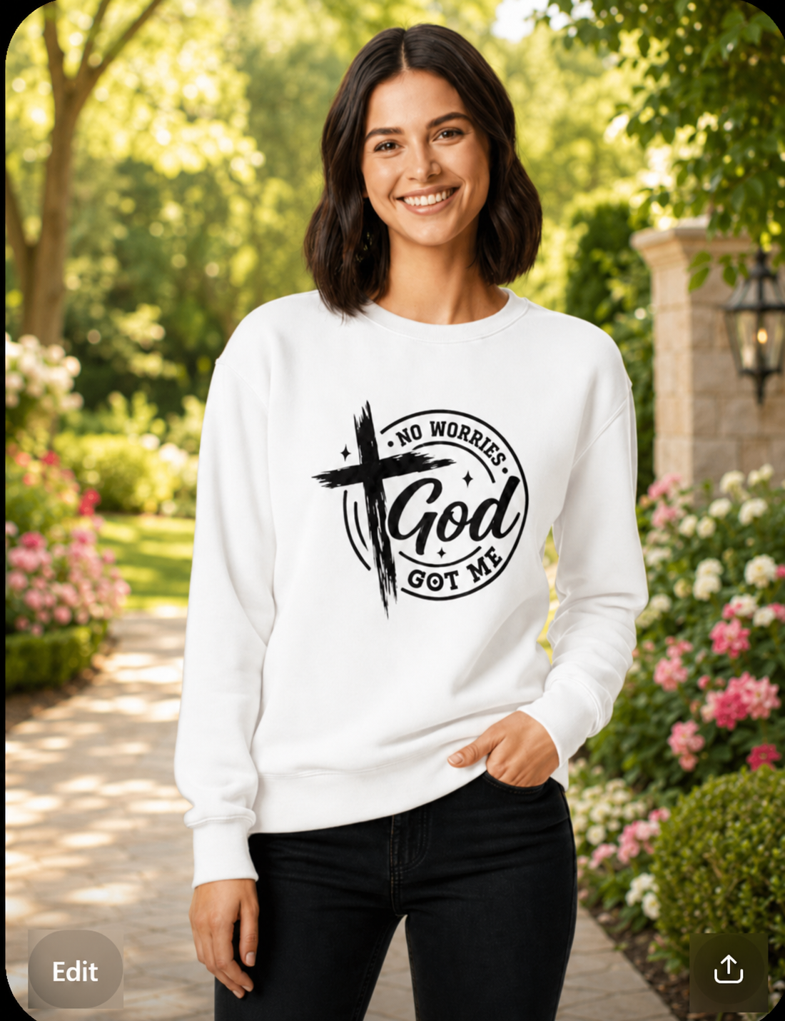 No Worries, God Got Me™ Garment-Dyed Sweatshirt | The Star King Collective