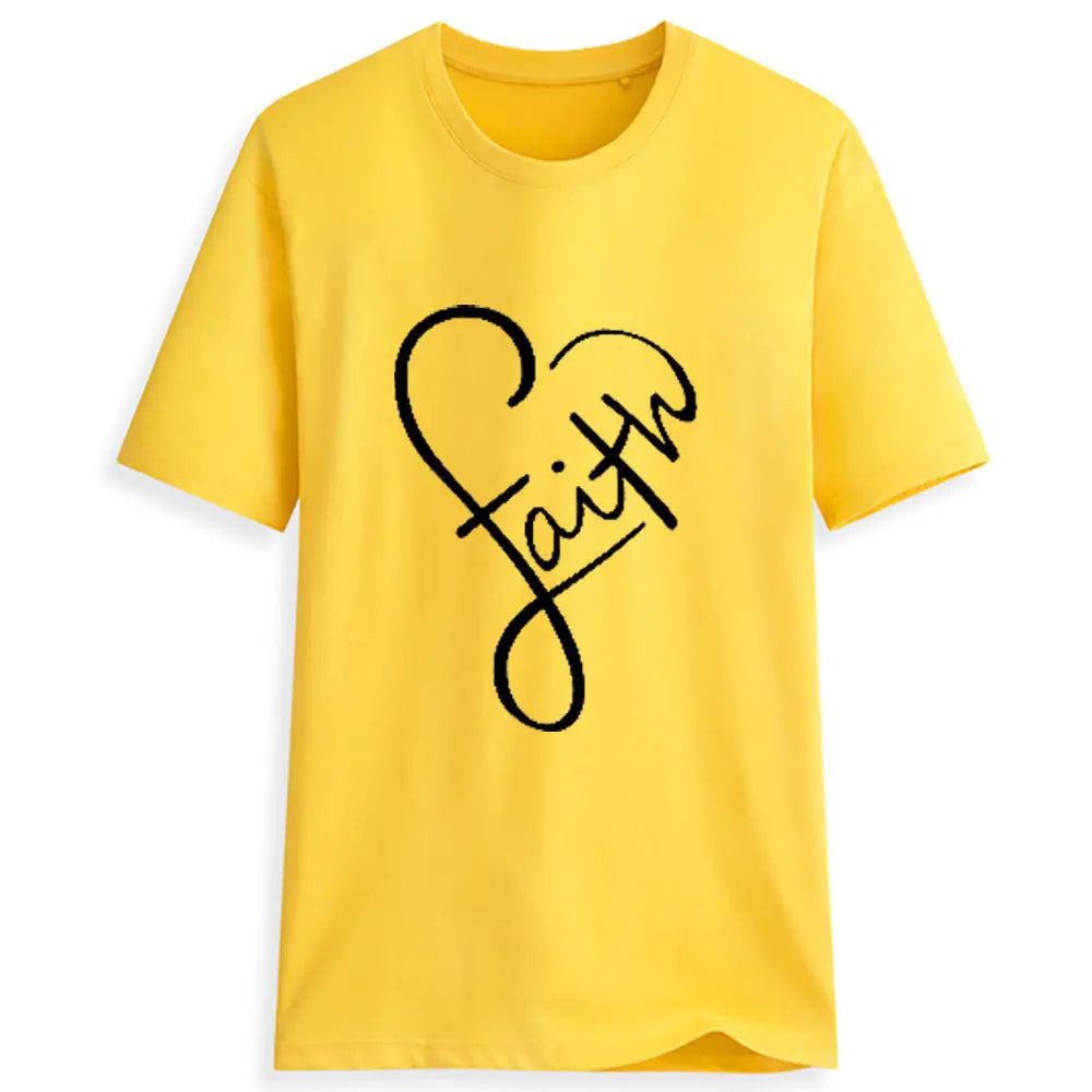 Women's Cross Faith T-Shirt, - Soft Cotton Christian Tee (Summer Short Sleeve)
