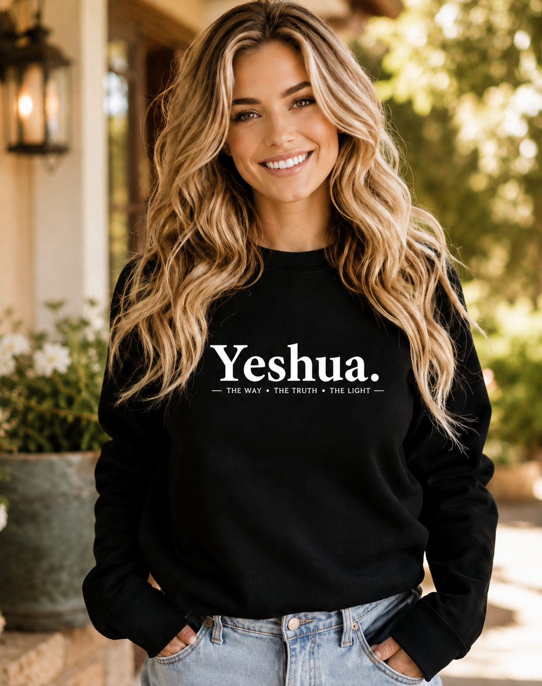 Yeshua™ The Way • The Truth • The Light Organic Raglan Sweatshirt