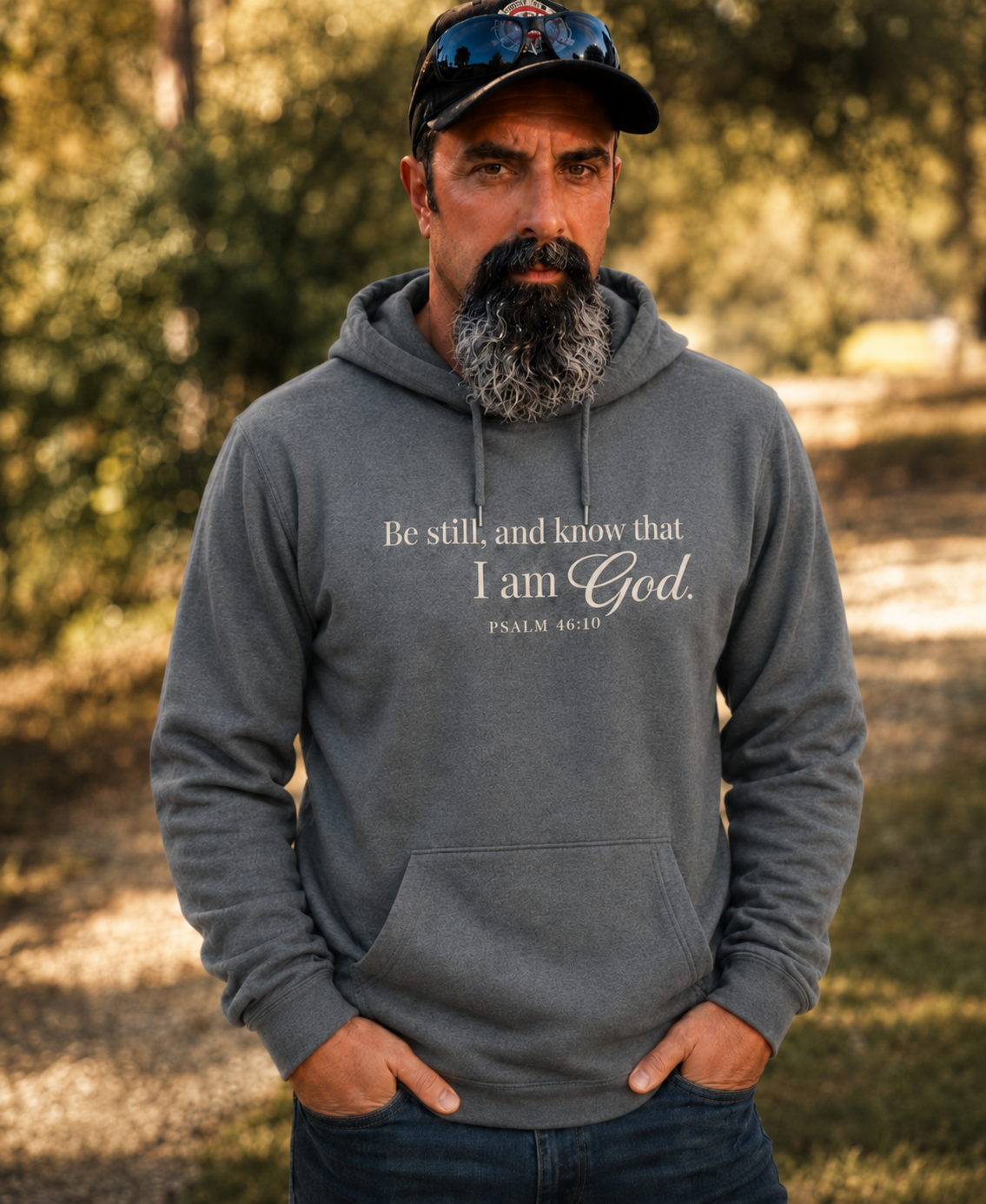 Be Still & Know™ Hooded Long Sleeve Tee | Psalm 46:10 | The Star King Collective