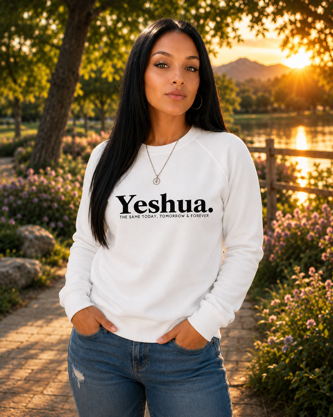 Yeshua™ The Same Today, Tomorrow & Forever Organic Raglan Sweatshirt
