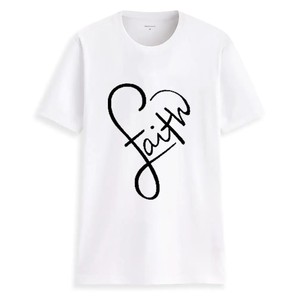 Women's Cross Faith T-Shirt, - Soft Cotton Christian Tee (Summer Short Sleeve)