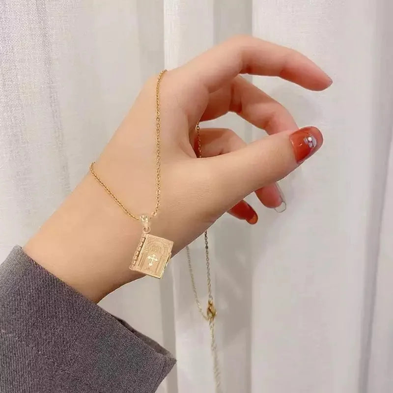 Bible Book Pendant Necklace
