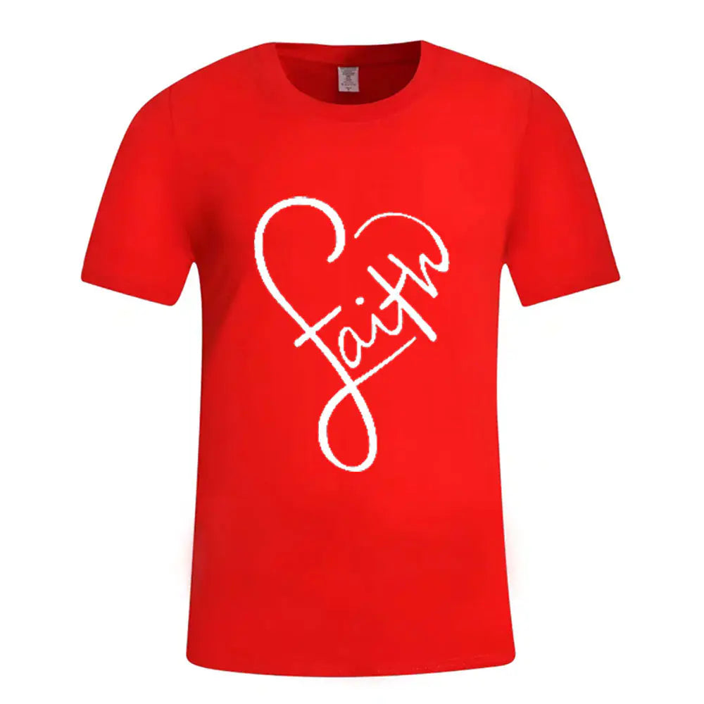 Women's Cross Faith T-Shirt, - Soft Cotton Christian Tee (Summer Short Sleeve)