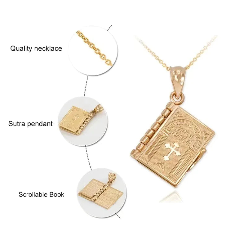 Bible Book Pendant Necklace