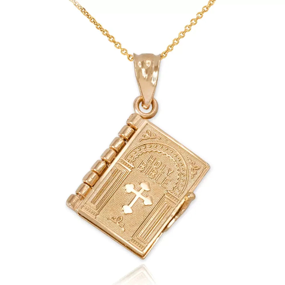 Bible Book Pendant Necklace