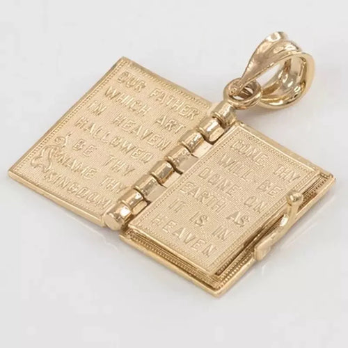 Bible Book Pendant Necklace